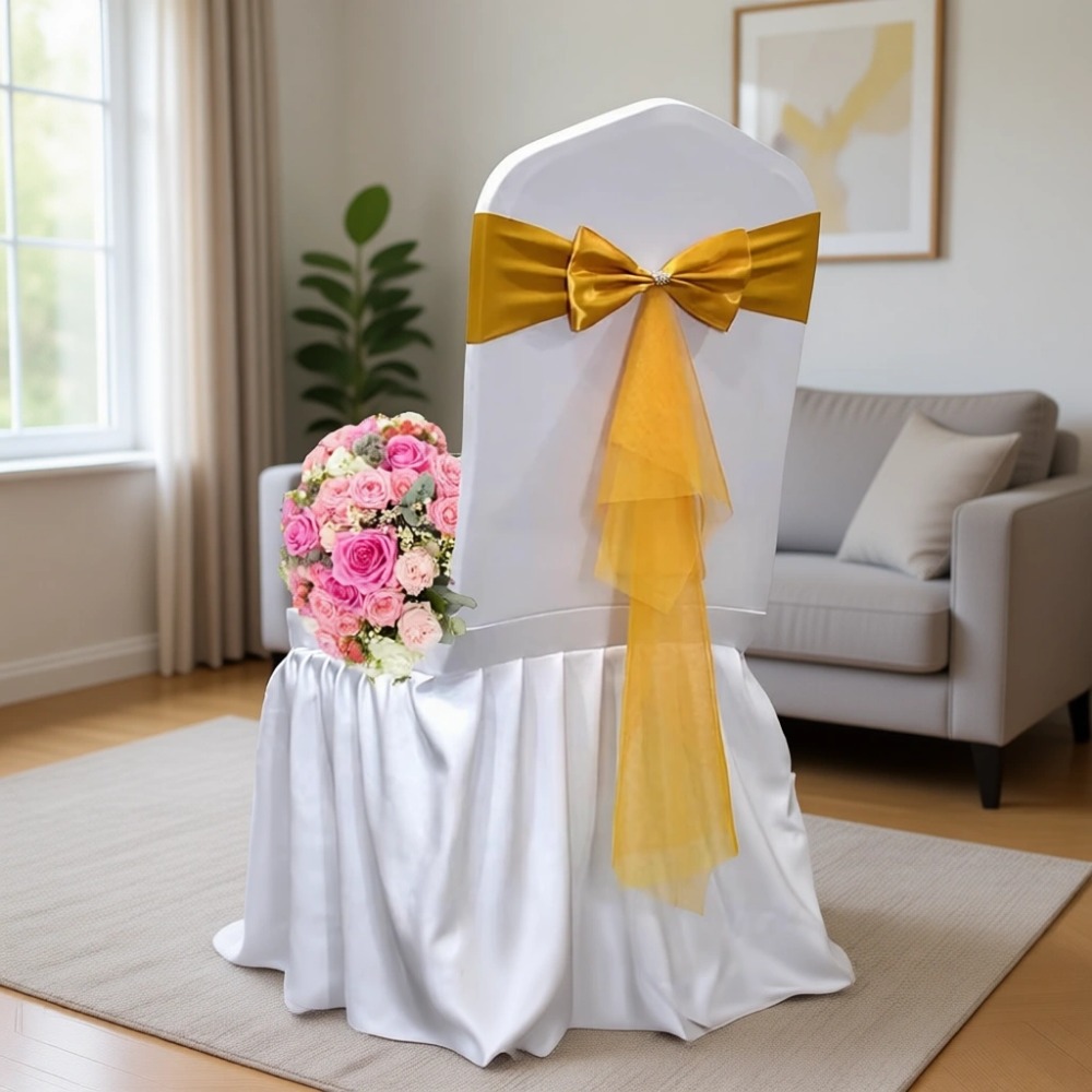 Chair Sash Organza - Pita Kursi Organza Elastis Gaya Eropa