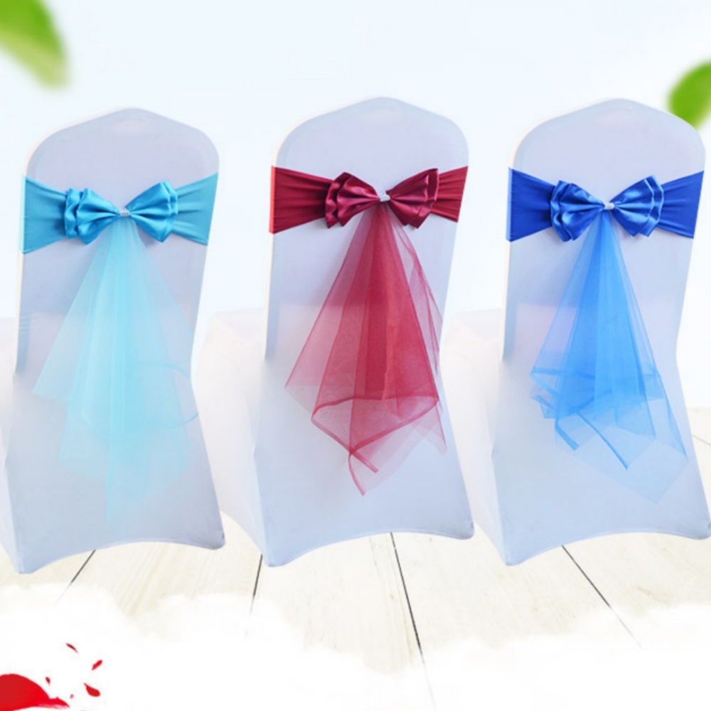 Chair Sash Organza - Pita Organza Ikat Pita Elastis yang