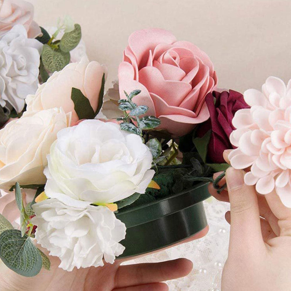 Wedding Floral Supply - 2Pcs Alas Bunga Bulat Berbahan Tanah