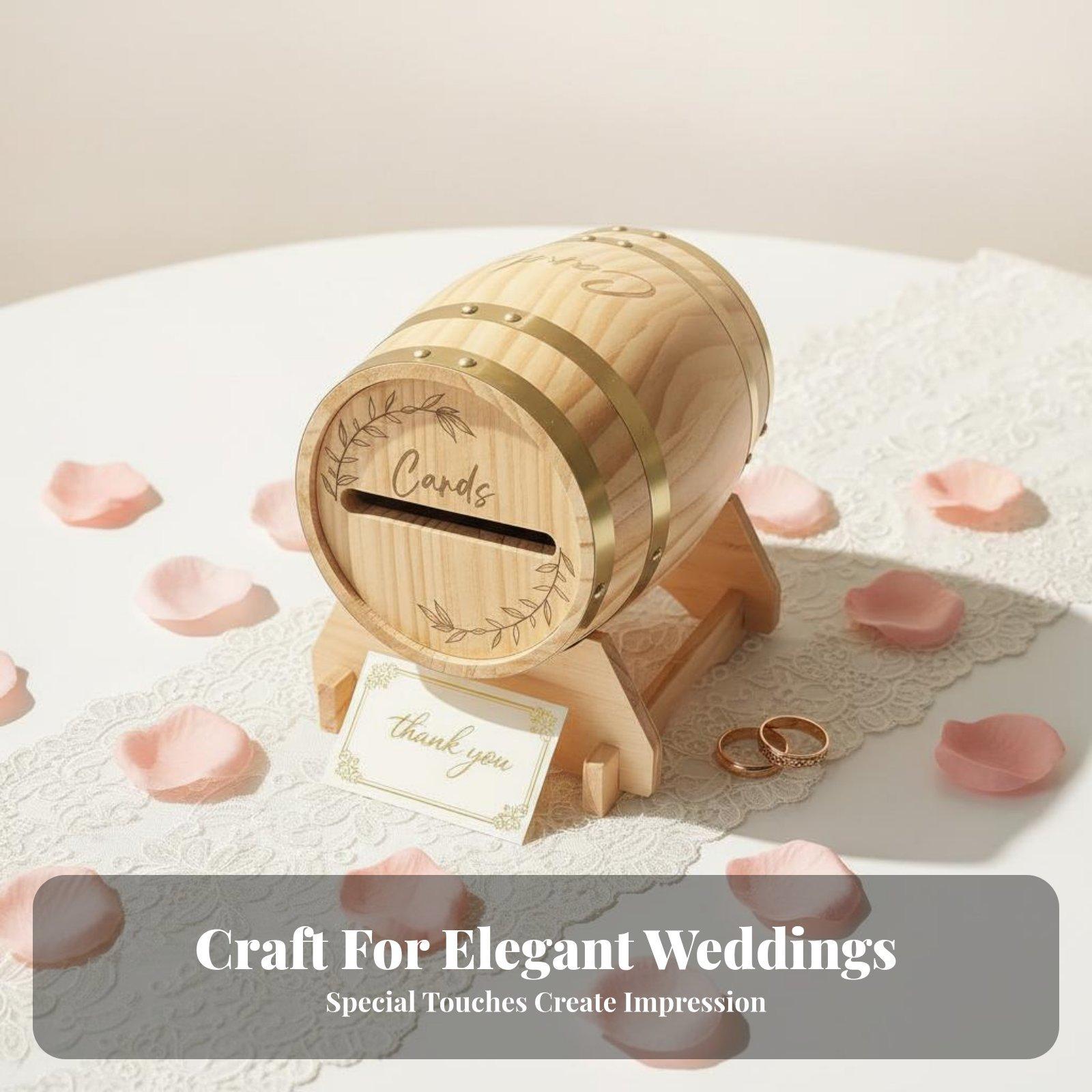 Wedding Card Box - Kotak Kartu Kayu Solid Bergaya Rustic,