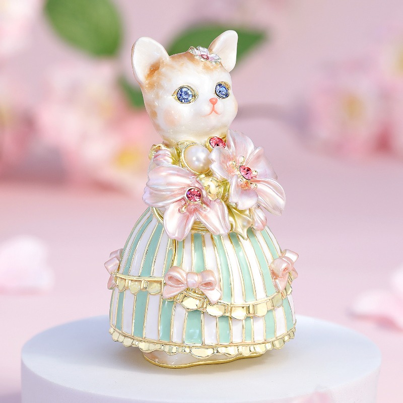 Wedding Lulu - Kotak Perhiasan Warna Enamel Kreatif Bunga
