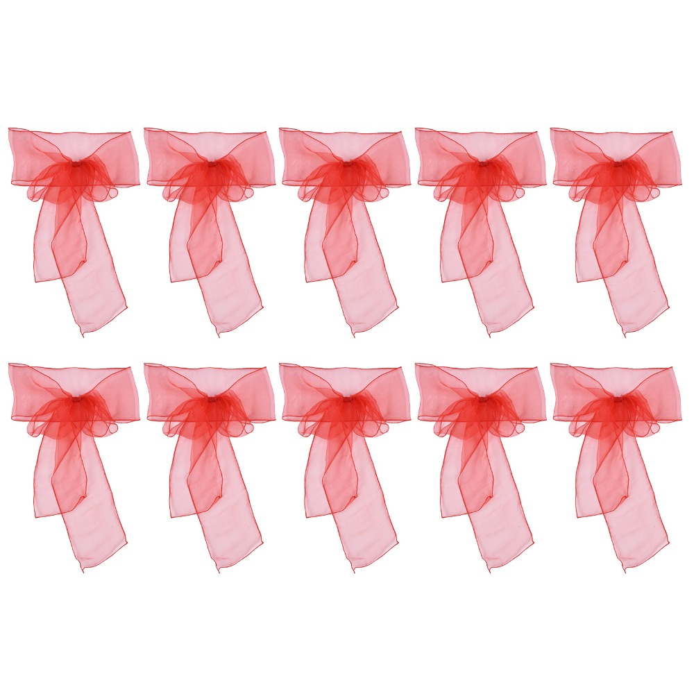 10 Buah Biru, Merah, Kuning, U - Chair Sash Organza ulasan dan harga