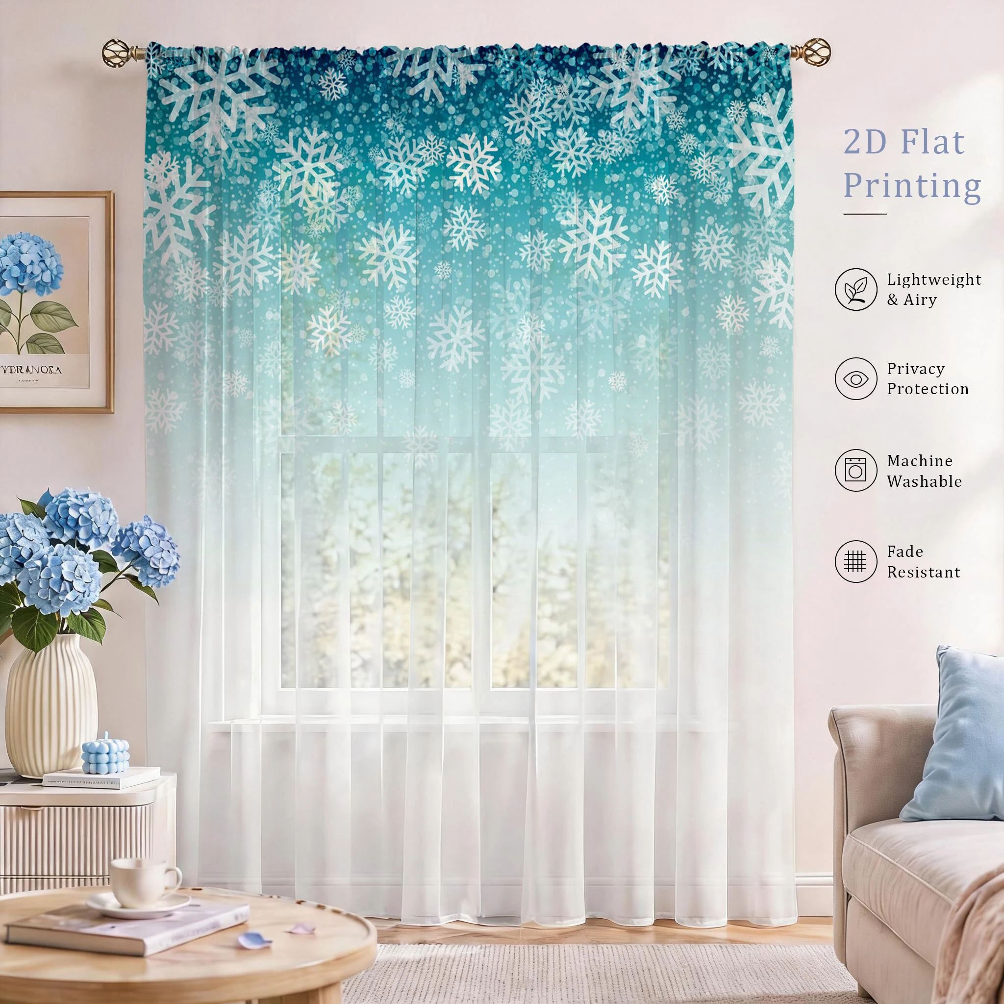 Tirai Transparan Gradasi Bunga - Good Floral & Wedding Decor Supply Photos ulasan dan harga