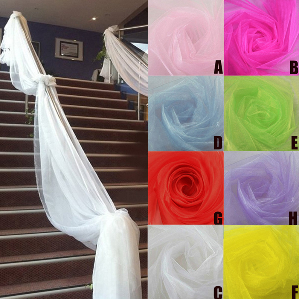 Kain tipis Organza kristal gul - Chair Sash Organza ulasan dan harga