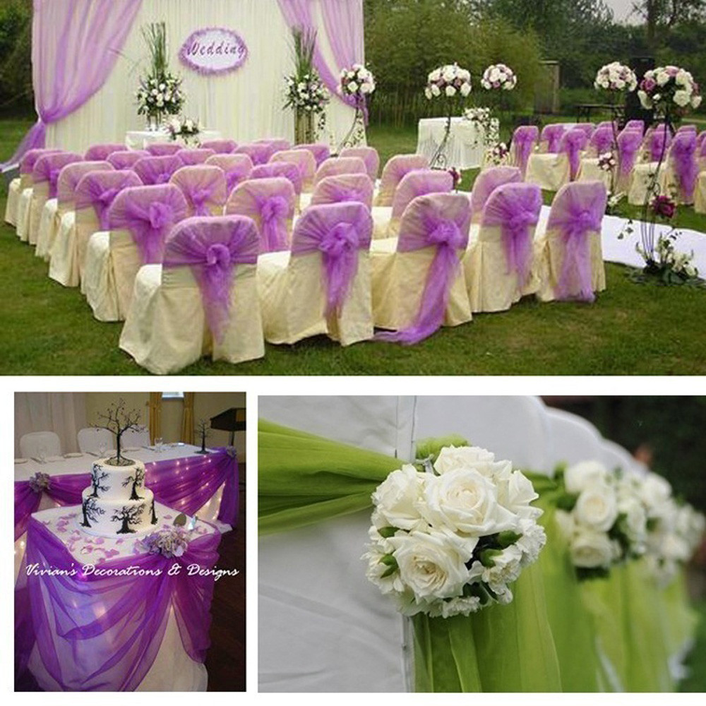 Kain tipis Organza kristal gul - Chair Sash Organza ulasan dan harga