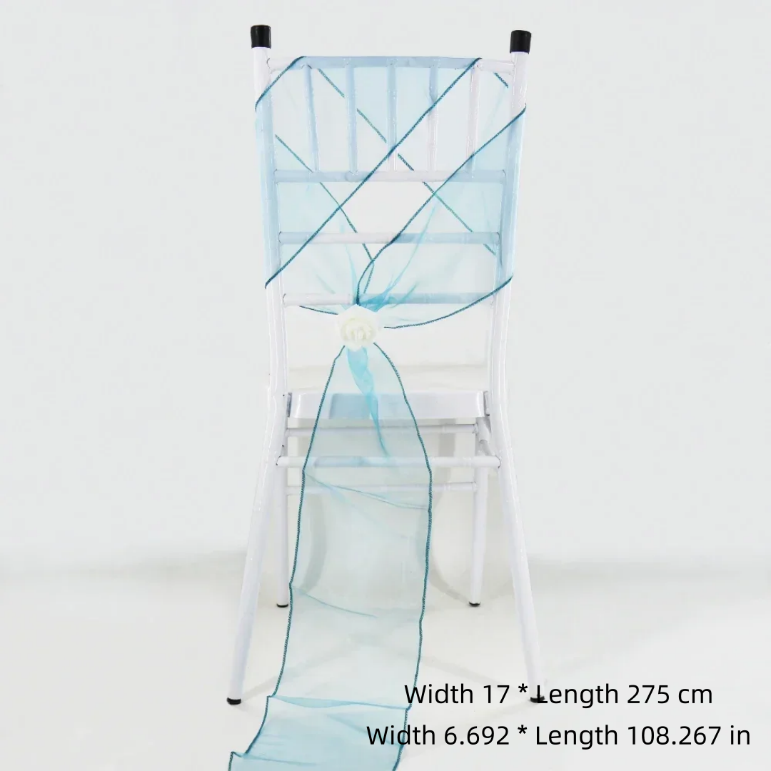 Dekorasi Kursi Pernikahan, Pit - Chair Sash Organza ulasan dan harga