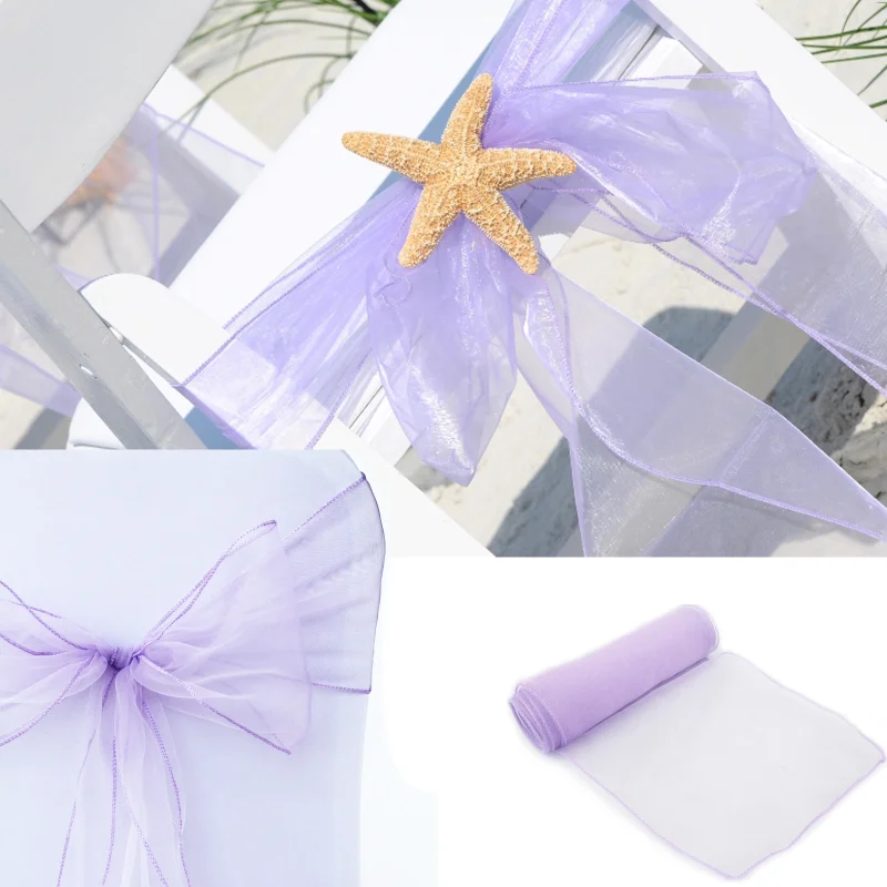 Dekorasi Kursi Pernikahan, Pit - Chair Sash Organza ulasan dan harga