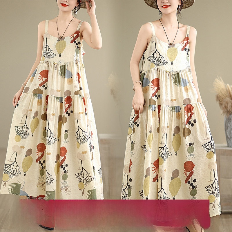 Gaun Maxi Katun Linen Bermotif - Good Floral & Wedding Decor Supply Photos ulasan dan harga
