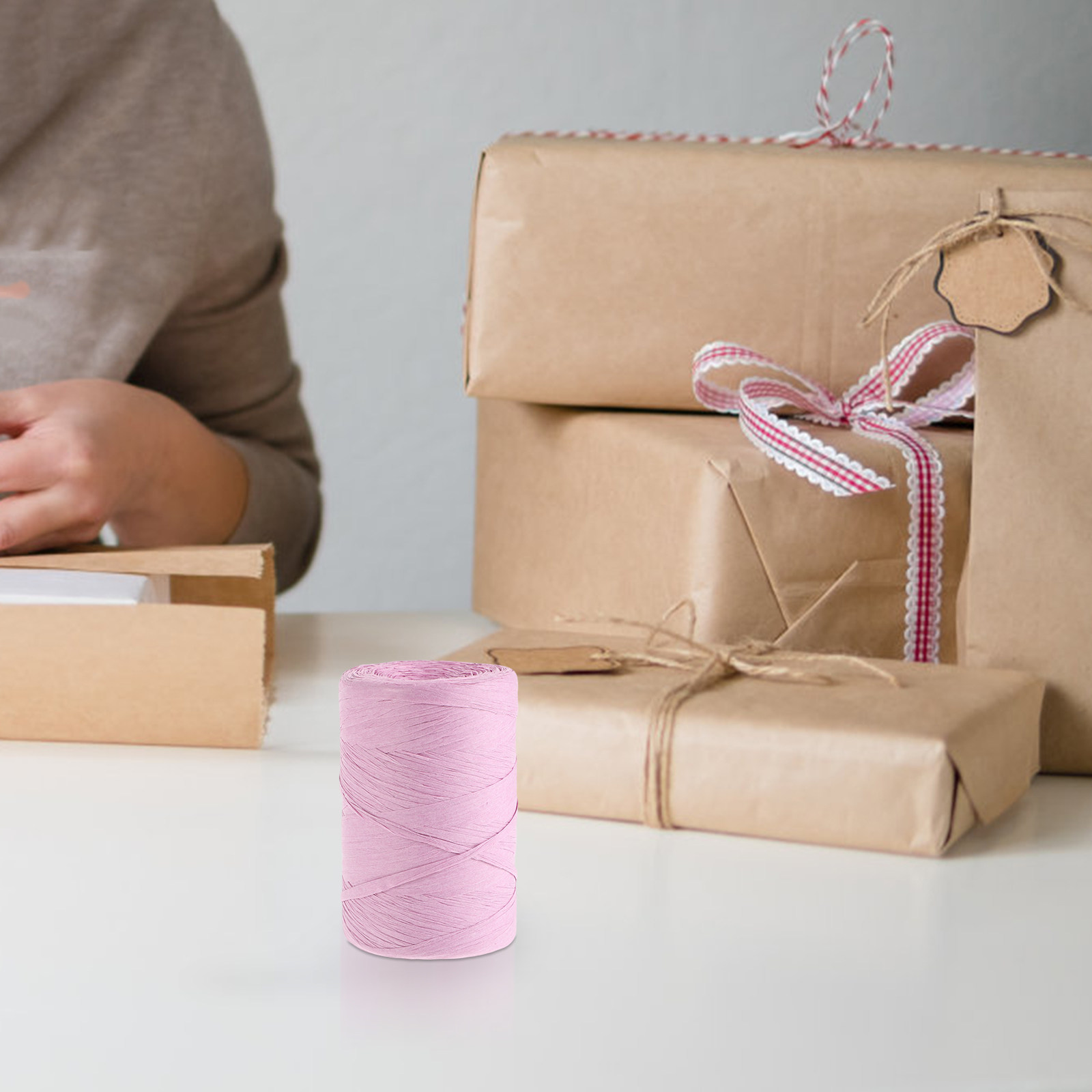 Pita Kertas Rafia Datar Berwar - Papercraft Supply Ribbon ulasan dan harga