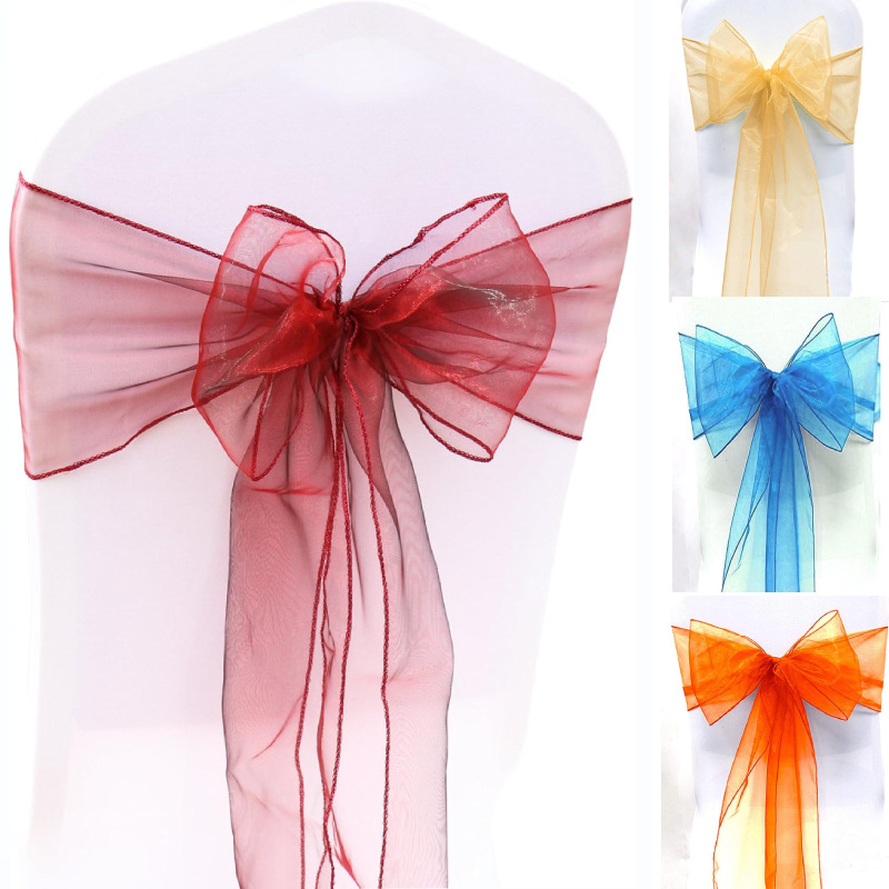 10/50/100 Buah Dekorasi Kursi  - Chair Sash Organza ulasan dan harga