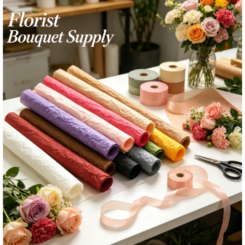 Kertas Kado Bunga Kerut Xuenai - Good Floral & Wedding Decor Supply Photos ulasan dan harga