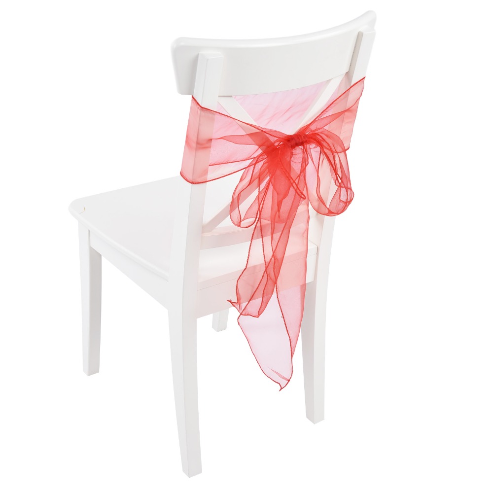 10 Buah Biru, Merah, Kuning, U - Chair Sash Organza ulasan dan harga