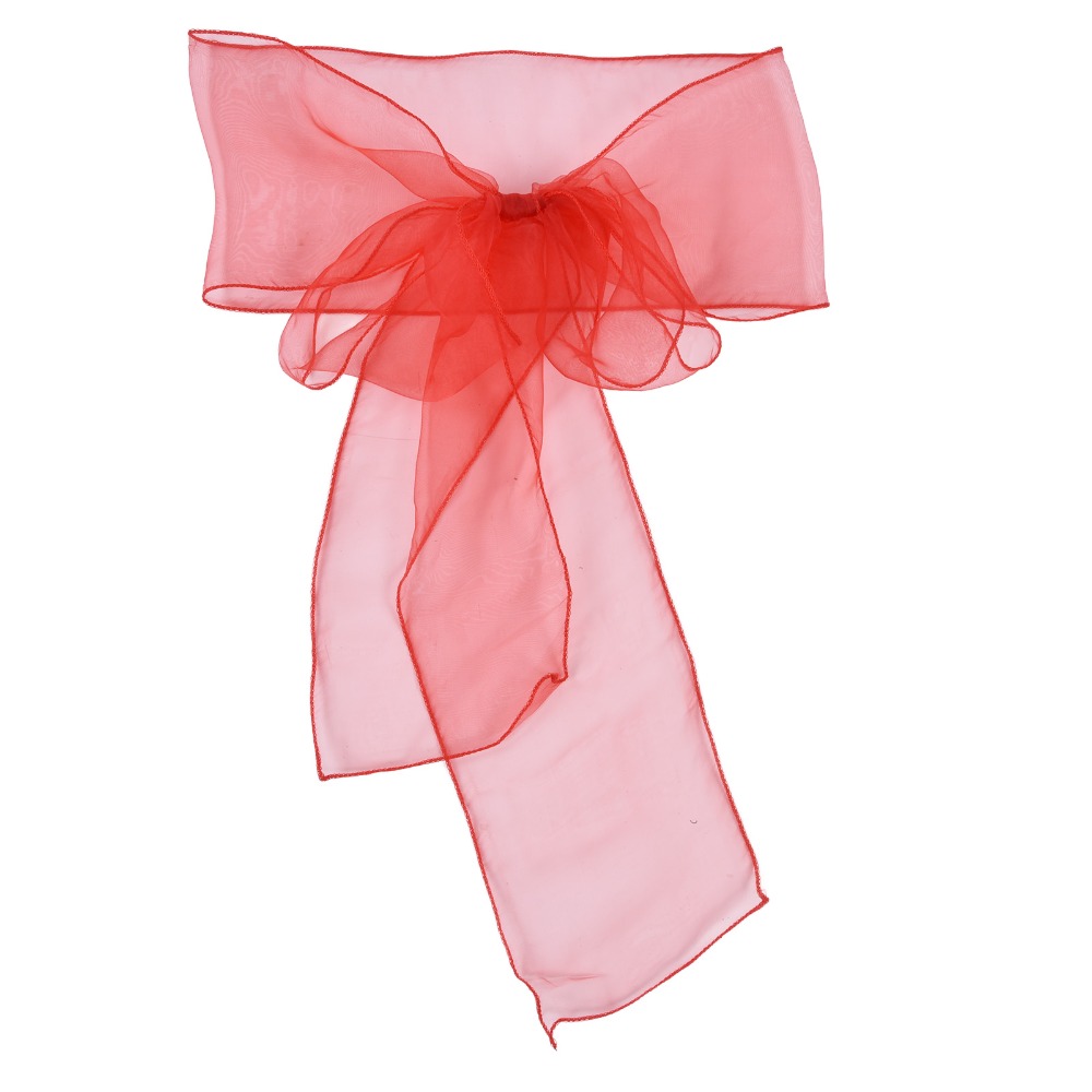 10 Buah Biru, Merah, Kuning, U - Chair Sash Organza ulasan dan harga
