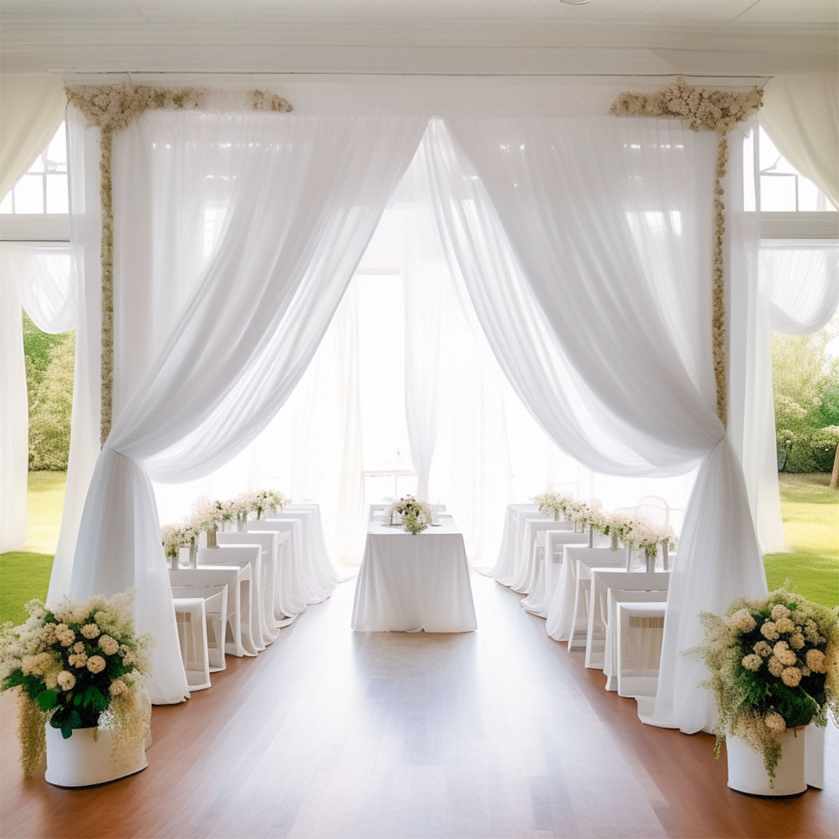 Kain tipis Organza kristal gul - Chair Sash Organza ulasan dan harga