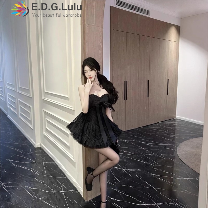 EDGLuLu Gaun Pesta Elegan Pita - Wedding Lulu ulasan dan harga