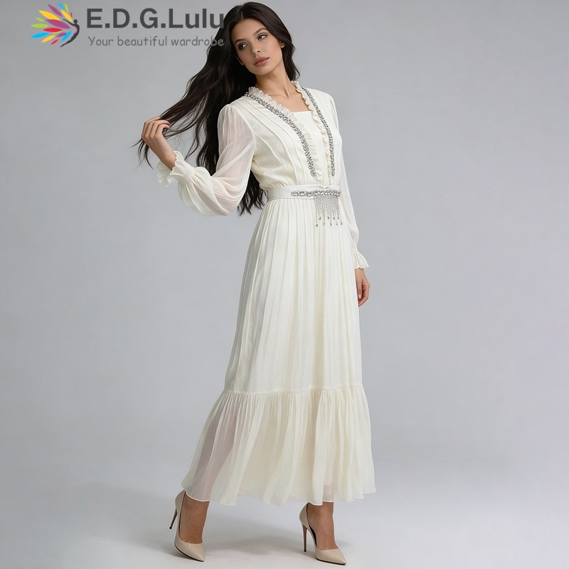 EDGLuLu Gaun Panjang Sifon Put - Wedding Lulu ulasan dan harga
