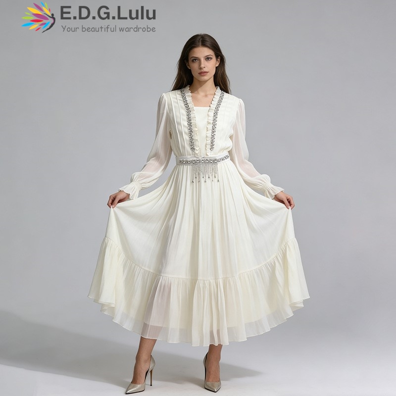 EDGLuLu Gaun Panjang Sifon Put - Wedding Lulu ulasan dan harga
